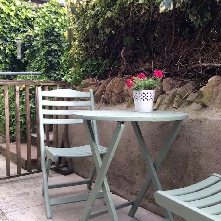 Stone cottage entrance and village planting in Terrington